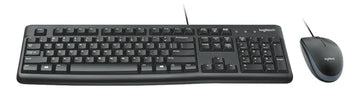Combo de teclado y mouse Logitech MK120 color negro