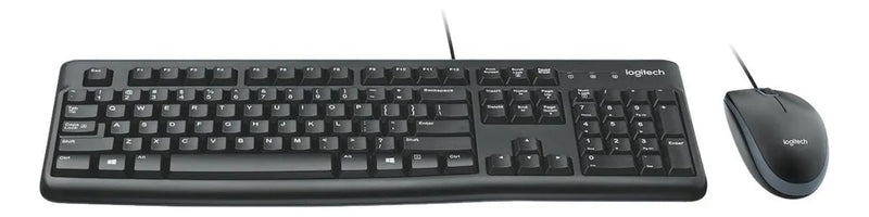 Combo de teclado y mouse Logitech MK120 color negro
