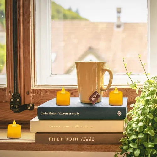 24 Velas Ligeras Electrónicas De Led Con Efecto Llama Luz Amarilla - Cilindro