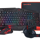 Kit de teclado y mouse gamer Redragon S101-BA Español de color negro