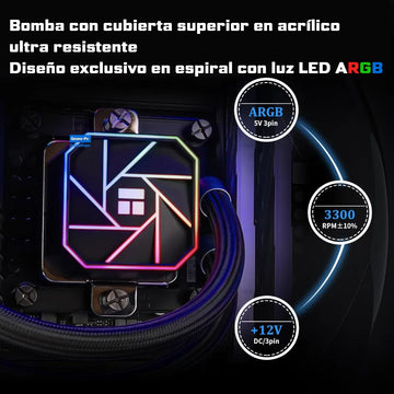 Enfriamiento Liquido Ta Pc Cpu 240mm Argb Lga 1700 Am5 Am4