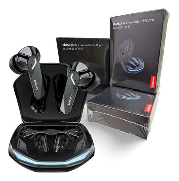 Auriculares Bluetooth Lenovo Thinkplus Gm2 Pro Gamer Tws, color negro claro, cian