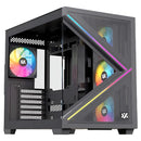 Gabinete Gamer Xyz Qubex Black 4 Fans Argb Usb C Negro