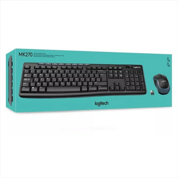 Combo Inalámbrico Logitech Mk270 + Pad Mouse Small (25x21cm) Mouse Negro Teclado Negro