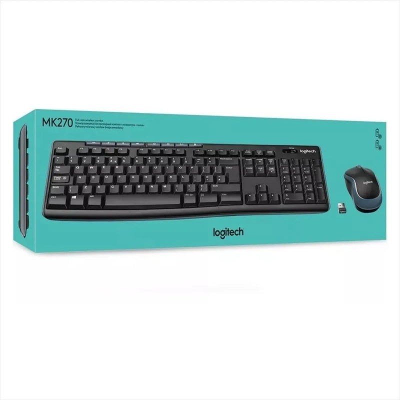 Combo Inalámbrico Logitech Mk270 + Pad Mouse Small (25x21cm) Mouse Negro Teclado Negro