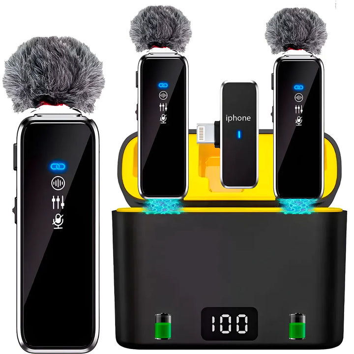 Micrófono inalámbrico de doble solapa Para Celular iphone lightning Versiones anteriores al Iphone 15