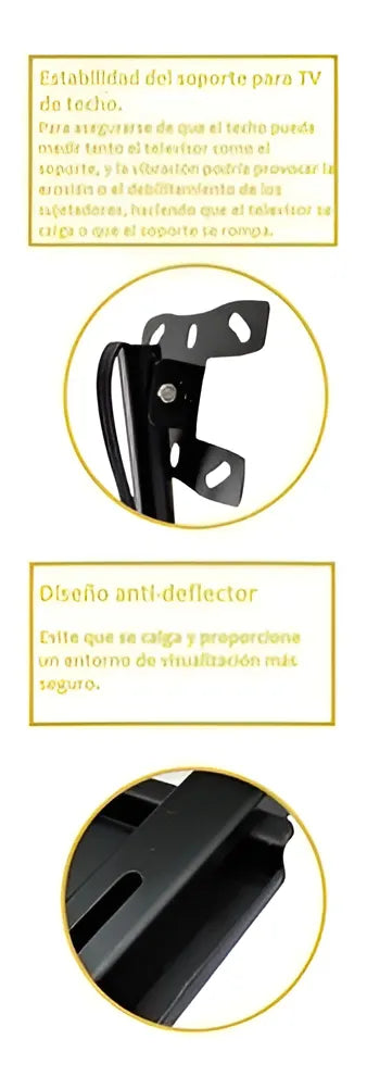 Soporte Para Tv De Techo O Pared Lcd Y Led De 32 - 72 80kg Color Negro