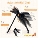 Silla Alta Plegable Ajustable Con Ruedas Para Bebés Negro