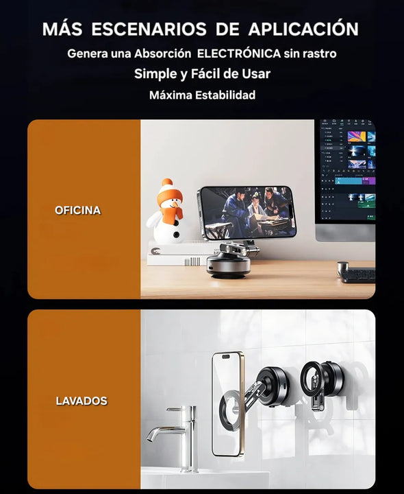 Soporte De Celular Electrico Usb Carro Holders Base Succion Negro