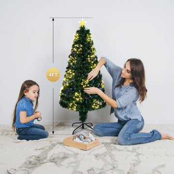 Vingli Arbol Artificial De Navidad De Fibra Optica Preilumin