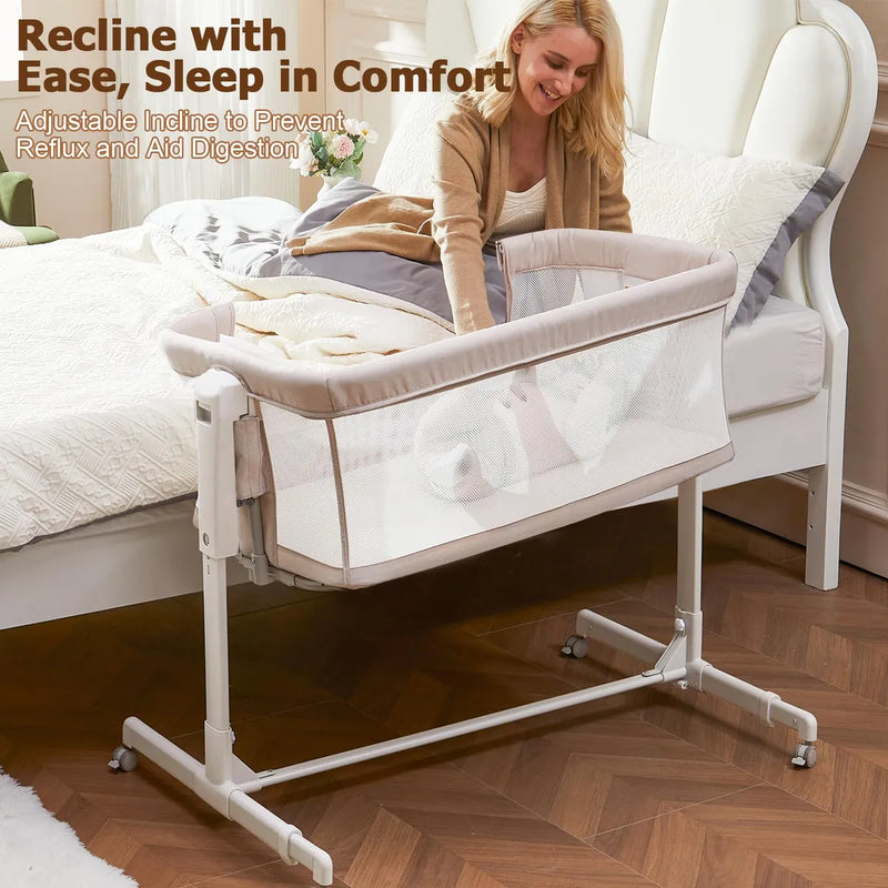 Onthewei Moises Para Bebe, Cuna Mecedora 3 En 1 Con Ruedas,