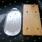 Tabla Para Servir Carnes Con Plancha Aluminio Lisa Natural