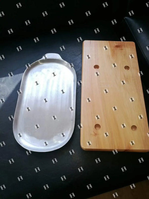 Tabla Para Servir Carnes Con Plancha Aluminio Lisa Natural