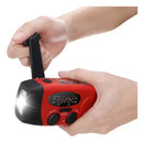 Radio Recargable Solar Crank Con Linterna Y Power Bank Rojo