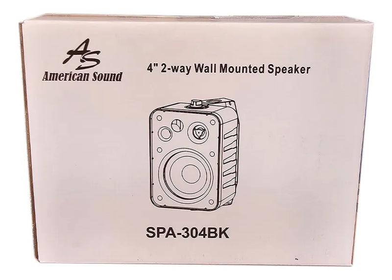 Parlante 4 Pulgadas 2 Vias 20w Mas Soporte American Sound Negro