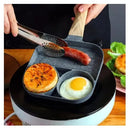 Sarten 3 Compartimientos Divisiones Huevos Pancakes Desayuno Gris