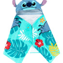 Toalla De Algodón Con Capucha Para Niños Stitch Azul Acero