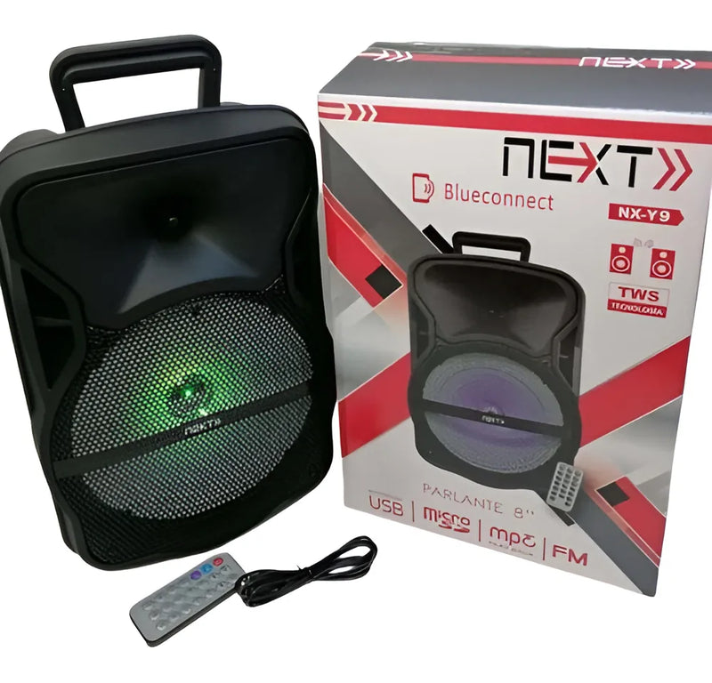 Parlante 8 Bluetooth Fm Entrada Microfono Cabina Next Y9 Color Negro 5vec