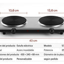 Fogon Estufa Eléctrica Sokany Dos Puestos Perillas Ajuste Temperatura Cocina Rápida Portátil Compacta Bajo Consumo Superficie Fácil Limpieza Potente Electrodoméstico Hogar Cocinas Modernas Eficiente