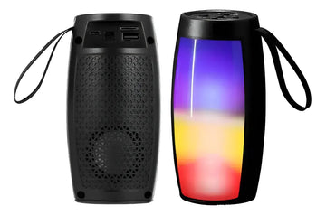 Parlante Portatil 3 Usb Inalambrico Luces Led Bluetooth 5w Negro