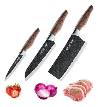 Juego De Cuchillos De Chef De 3 Piezas, Negro