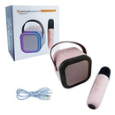 Mini Parlante Karaoke K12 Audiok Con Efectos De Luz Y Efectos De Voz Color Rosa