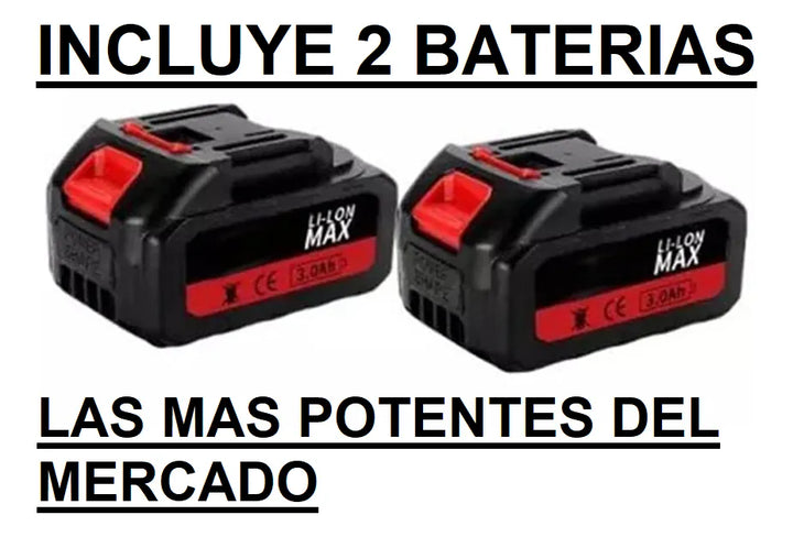 Guadaña Inalambrica Cortacesped Pasto Dos Baterias + Regalo - Rojo Verde O Naranja