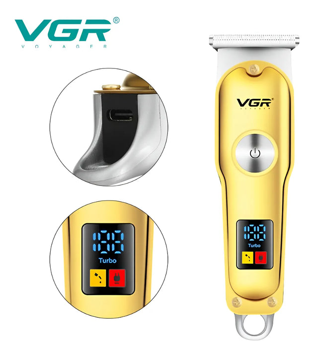 Máquina Patillera Barbera Trimmer Vgr-290 Profesional Led
