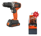 Taladro 3/8 Inalamb Percutor 20v Vvr + Brocas B&d Bcd704c1-b - Naranja