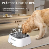 Plato Bebedero Antiderrame De Agua Mascotas Perros Gatos 1 L Blanco