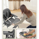 Silla Alta Plegable Para Bebés Y Niños Con Bandeja Gris