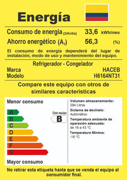 Nevera Haceb No Frost 311 Litros Manija Integrada - Titanio