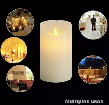 Vela Decoración Navidad Luz Led 10x5 Cm Movimiento Velas