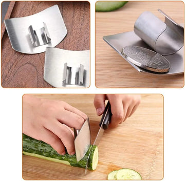 Herramienta De Cocina De Acero Inoxidable, Protector De Dedo Gris