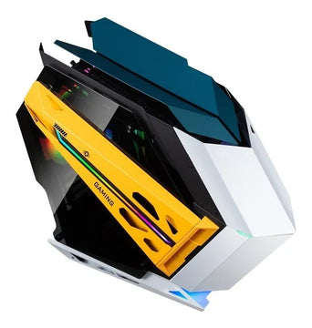 Chasis Caja Iceberg Mech One 5 Fan + Doble Tira Led M-rgb Blanco