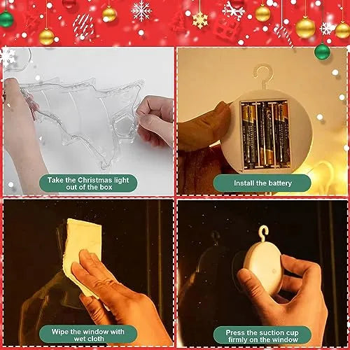 Steford Luces Navideñas Para Ventanas, 3 Piezas De Luces Led