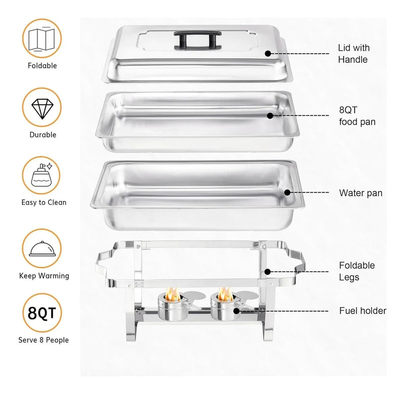 Set 4 Samovares Industrial Acero Inox De 8 Lts 2 Quemadores