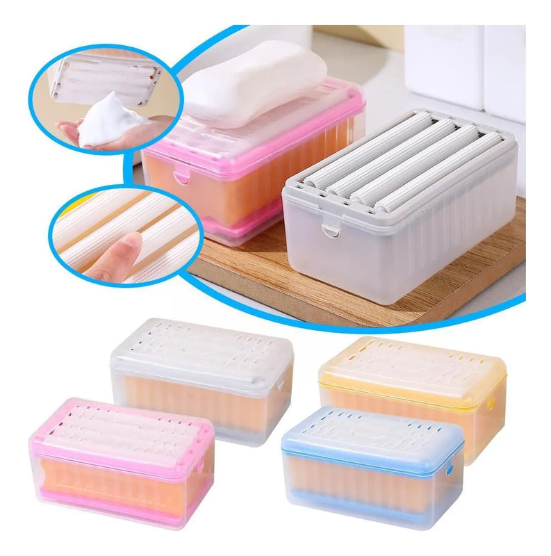 Jabonera Multifuncional Con Rodillos Dispensador Jabon