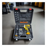 Taladro Inalámbrico Percutor Atornillador 18v Con Accesorios - Negro