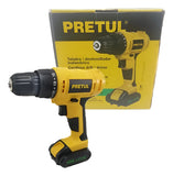 Taladro Inalámbrico Destornillador 12v Mandril 3/8 Pretul Amarillo 60 Hz