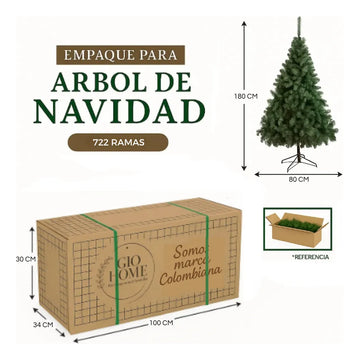 Árbol De Navidad Pino York 1.80m Verde 722 Puntas Gio Home