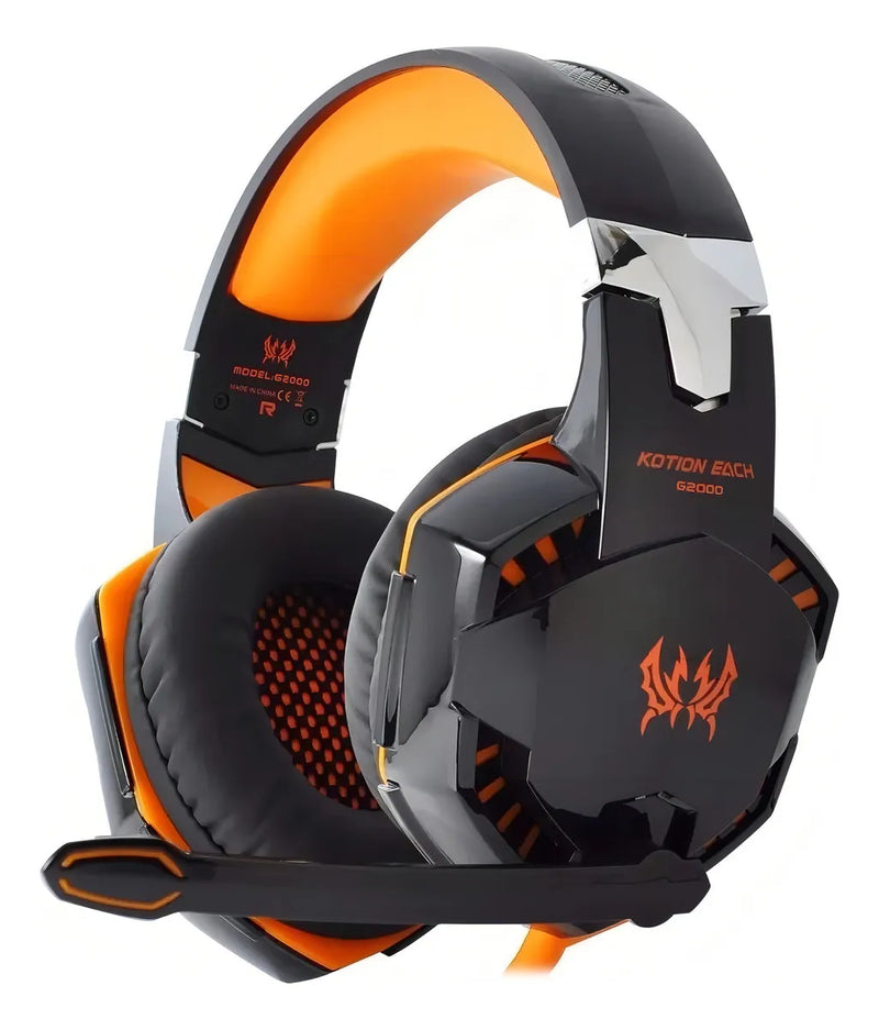 Fone de ouvido over-ear sem fio Kotion Gamer G2000 negro e rojo