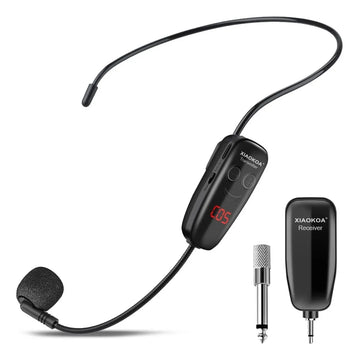 Micrófono Inalámbrico De Diadema ó de Mano UHF12 Color Negro Xiaokoa