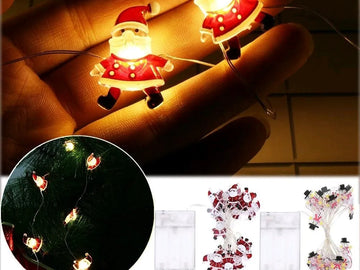 Alambre 20 Led 2m Navidad Micro Hilo Guirnalda Figuras Pilas Dorado