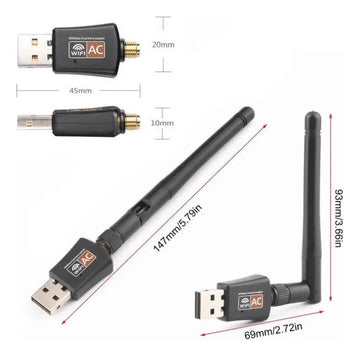 Receptor Wifi 600mbs Doble Banda Tarjeta Usb Dual 2.4-5 Ghz