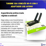 Adaptador Wifi Usb 5g Dual Band 1300mbps Com Antena