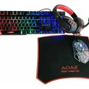 Combo Gamer 4-en-1 Aoas : Teclado, Mouse, Pad, Diadema