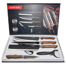 Set 1 Pelador 4 Cuchillos 1 Par Tijeras Cocina Regalo Negro