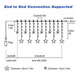 Luces De Cortina Star, 138 Led, 12 Estrellas, Luces Navideñ