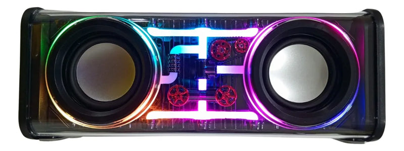 Parlante Potente Bluetooth Lonid Tws Rgb Dual 13.6w Speaker Negro